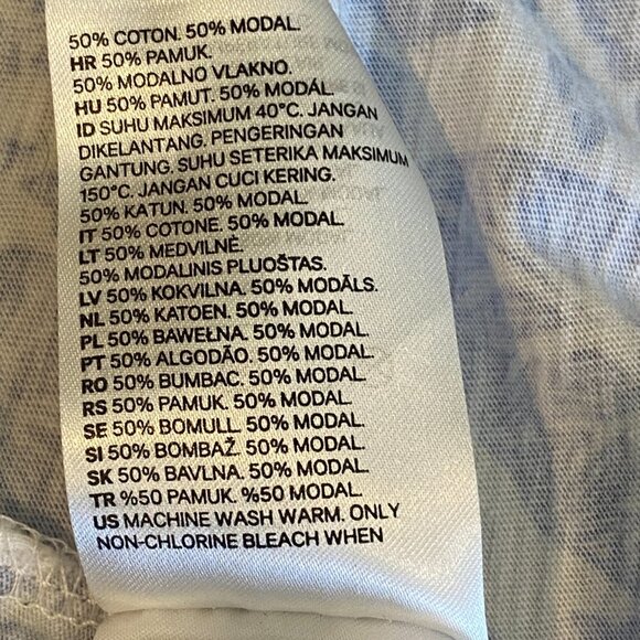 H&M Botanical Print Sundress Twist Back XS Blue & White #285V - Picture 7 of 9